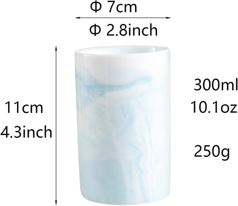 RabyLeo Marble ceramic mug, creative toothbrush holder, simple drinking cup. (Blue) - Image 1